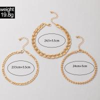 Tibetan Style Anklet, gold color plated, three pieces & fashion jewelry & for woman, nickel, lead & cadmium free, Sold By Set