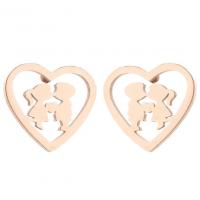 Edelstahl Ohrringe, plattiert, Modeschmuck & für Frau & hohl, keine, frei von Nickel, Blei & Kadmium, 10x9mm, verkauft von Paar