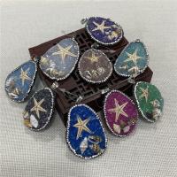 Resin Pendant with Starfish & Trumpet Shell & Resin Rhinestone irregular 30-38x41-58mm Sold By PC