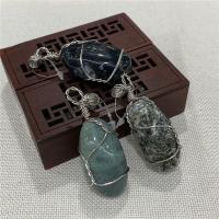 Agate Jewelry Pendants with Brass Teardrop silver color plated Sold By PC