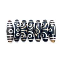 Natural Tibetan Agate Dzi Beads, barrel, different designs for choice, more colors for choice, 12x38mm, Sold By PC