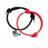 Couple Bracelet and Bangle Zinc Alloy with Polyester Cord Heart plated 2 pieces & for couple 70-80mm Sold By Set