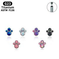 Titanium Steel Nose Piercing Jewelry, different size for choice & micro pave cubic zirconia & for woman, more colors for choice, Sold By PC