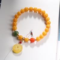 Beeswax Bracelet with Yunnan Red Agate & Jasper Stone & Brass gold color plated & for woman Sold Per 14-16 cm Strand