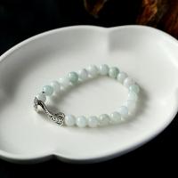 Jadeite Bracelet with 925 Sterling Silver for woman 26*11.7*7.5mm 7.5mm Sold Per Approx 14-16 cm Strand