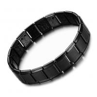 Roestvrij staal armbanden, plated, voor de mens, zwart, 13mm, Lengte Ca 7.68 inch, Verkocht door PC