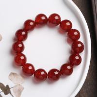 Bracelets en Agate rouge, unisexe, 14mm, Vendu par Environ 14-16 cm brin