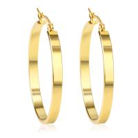 Stainless Steel Hoop Earring, gold color plated, different size for choice & for woman, Sold By Pair
