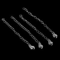 Zinc Alloy extender kæde, Måne og stjerne, halv håndlavet, sølv, Solgt af PC