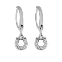 Stainless Steel Lever Back Earring 316 Stainless Steel for woman & with rhinestone silver color 8-15mm Sold By PC