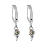 Stainless Steel Lever Back Earring 316 Stainless Steel for woman & with rhinestone silver color 8-15mm Sold By PC