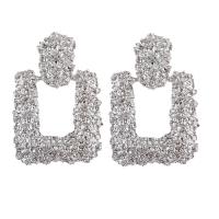 Boucles d'oreilles en alliage de zinc, Placage, bijoux de mode & pour femme, plus de couleurs à choisir, 39x57mm, Vendu par paire