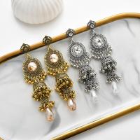 Fashion Fringe Earrings, Tibetan Style, plated, fashion jewelry & for woman, more colors for choice, 90x25mm, Sold By Pair
