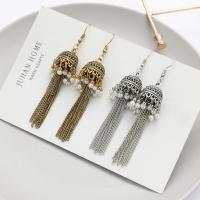 Fashion Fringe Earrings, Tibetan Style, plated, fashion jewelry & for woman, more colors for choice, 85x10mm, Sold By Pair