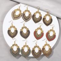 Zinc Alloy Drop Earrings with Polyester Cord plated fashion jewelry & for woman Sold By Pair