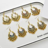 Tibetan Style Drop Earrings, plated, fashion jewelry & for woman & enamel, more colors for choice, 60x30mm, Sold By Pair