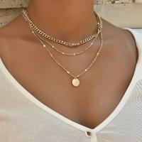 Multi Layer Necklace Zinc Alloy gold color plated fashion jewelry & multilayer & for woman golden nickel lead & cadmium free Sold By Set