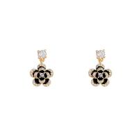 Tibetan Style Drop Earrings, Flower, high quality plated, fashion jewelry & micro pave cubic zirconia & for woman, nickel, lead & cadmium free, 18x12mm, Sold By Pair