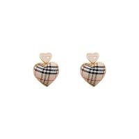 Tibetan Style Drop Earrings, with Cloth, Heart, high quality plated, fashion jewelry & for woman, nickel, lead & cadmium free, 25x20mm, Sold By Pair