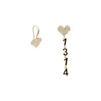 asymmetrische Ohrringe, Messing, vergoldet, Modeschmuck & Micro pave Zirkonia & für Frau & Emaille, frei von Nickel, Blei & Kadmium, 47x24mm, verkauft von Paar
