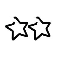Tibetan Style Stud Earring, with Flocking Fabric, Star, plated, vintage & fashion jewelry & for woman, black, nickel, lead & cadmium free, 70x70mm, Sold By Pair