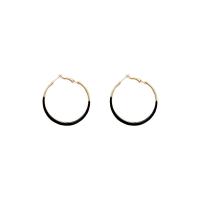 Tibetan Style Hoop Earring, high quality plated, fashion jewelry & for woman & enamel, more colors for choice, nickel, lead & cadmium free, 49x4mm, Sold By Pair
