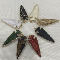 Resin Pendant, with Brass, arrowhead, gold color plated, more colors for choice, 30x75mm, Sold By PC
