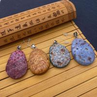 Agate Jewelry Pendants, Teardrop, more colors for choice, 31x43mm, Sold By PC