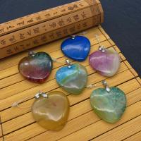 Agate Κοσμήματα Μενταγιόν, Καρδιά, περισσότερα χρώματα για την επιλογή, 37mm, Sold Με PC