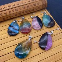 Agate Jewelry Pendants, Teardrop, more colors for choice, 29x45mm, Sold By PC