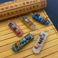 Gemstone Pendants Jewelry, Natural Stone, with Brass, arrowhead, gold color plated, more colors for choice, 17x55-17x59mm, Sold By PC