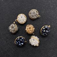 Crystal Pendants, with Brass, gold color plated, more colors for choice, 14x17mm, Sold By PC