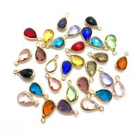 Crystal Pendants, with Brass, Teardrop, gold color plated, faceted, more colors for choice, 7.50x14mm, Sold By PC