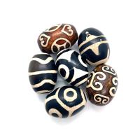 Natuurlijke Tibetaanse Agaat Dzi Beads, Emmer, verschillende ontwerpen voor de keuze, meer kleuren voor de keuze, 20x28mm, Verkocht door PC