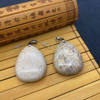Gemstone Pendants Jewelry, Natural Stone, Teardrop, more colors for choice, 35x44mm, Sold By PC