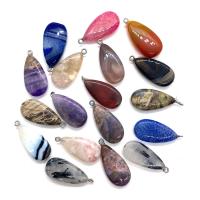 Agate Jewelry Pendants, Teardrop, more colors for choice, 15x34mm, Sold By PC