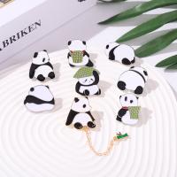 Collar Brooch, Tibetan Style, Panda, silver color plated, Unisex & different styles for choice & enamel, more colors for choice, nickel, lead & cadmium free, Sold By PC
