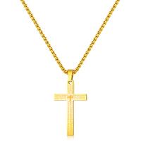 Titanstahl Halskette, Kreuz, plattiert, Modeschmuck, keine, verkauft von PC