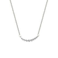 Stainless Steel Jewelry Necklace, with 2.5inch extender chain, silver color plated, oval chain & for woman & with rhinestone, 28mm, Length:Approx 16.1 Inch, Sold By PC