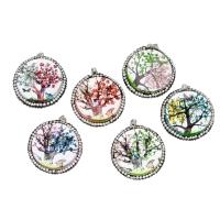 Resin Pendant Brass with Rhinestone Clay Pave & Resin Round time gem jewelry Sold By PC