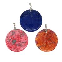 Agate Jewelry Pendants Brass with Agate Round Sold By PC