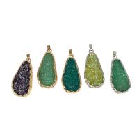 Resin Pendant, Brass, with Resin, Teardrop, more colors for choice, 50x25x6mm, Sold By PC