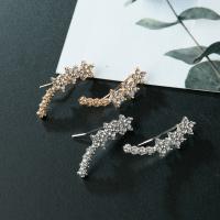 Rhinestone Earring, Tibetan Style, plated, fashion jewelry & for woman & with rhinestone, more colors for choice, 290x8x1mm, Sold By Pair