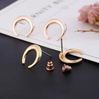 Zinc Alloy Stud Earring Moon plated fashion jewelry & for woman Sold By Pair