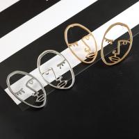 Zinc Alloy Stud Earring Face plated fashion jewelry & for woman Sold By Pair