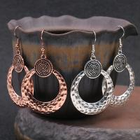 Tibetan Style Drop Earrings, plated, fashion jewelry & for woman, more colors for choice, 63x35mm, Sold By Pair