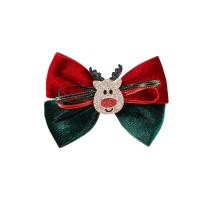 Weihnachts-Haar-Clip, Zinklegierung, mit Baumwollsamt, Modeschmuck & für Frau, 78x104mm, verkauft von PC
