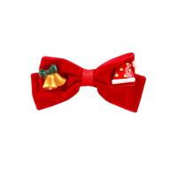 عيد ميد، قصاصة الشعر, سبائك الزنك, مع ملابس مخملية & الراتنج, تصميم عيد الميلاد & مجوهرات الموضة & للمرأة, أحمر, 80x105mm, تباع بواسطة PC