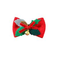 Weihnachts-Haar-Clip, Zinklegierung, mit Baumwollsamt, Weihnachts-Design & Modeschmuck & für Frau, rot, 69x95mm, verkauft von PC