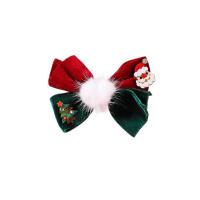 Weihnachts-Haar-Clip, Zinklegierung, mit Plüsch & Baumwollsamt, Weihnachts-Design & Modeschmuck & für Frau, 90x1111mm, verkauft von PC